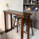 Brown Rectangular Wood Large Bar Table with Sled Base Image - 6