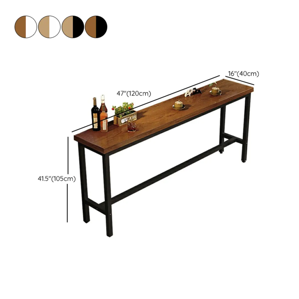 Brown Rectangular Wood Large Functional Bar Table Image - 12