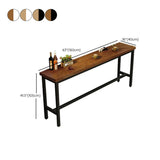 Brown Rectangular Wood Large Functional Bar Table Image - 14