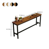 Brown Rectangular Wood Large Functional Bar Table Image - 15