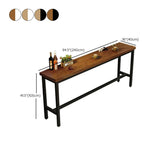 Brown Rectangular Wood Large Functional Bar Table Image - 18