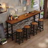 Brown Rectangular Wood Large Functional Bar Table Image - 3