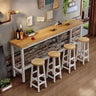 Brown Rectangular Wood Large Functional Bar Table Image - 7