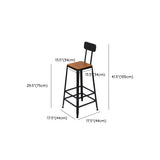 Brown Rectangular Wood Metal Long Bar Table With Footrest Image - 24