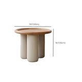 Brown Round Ash Wood Tray Top Three Leg Single Table #size