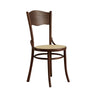 Brown Round Open Back Woven Wooden Dining Chair Image - 5