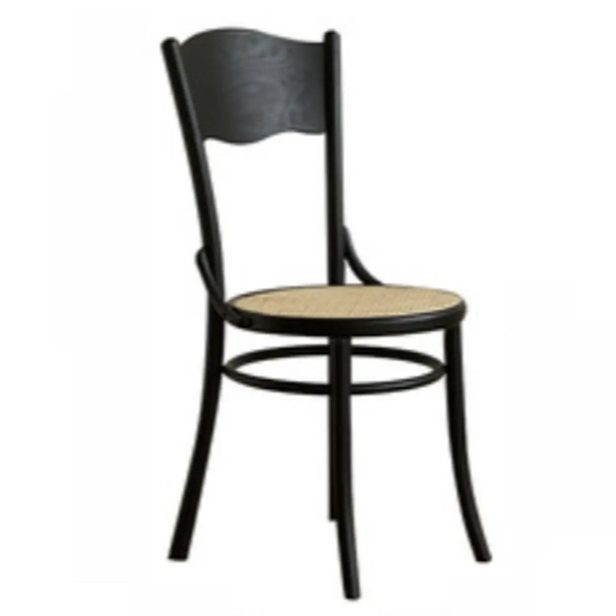 Brown Round Open Back Woven Wooden Dining Chair Image - 13
