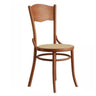 Brown Round Open Back Woven Wooden Dining Chair Image - 6