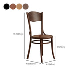 Brown Round Open Back Woven Wooden Dining Chair #size