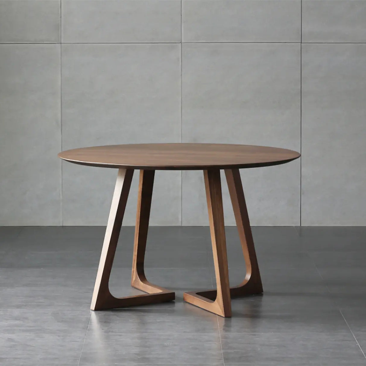 Brown Round Timber Wooden Boardroom Desk Image - 4