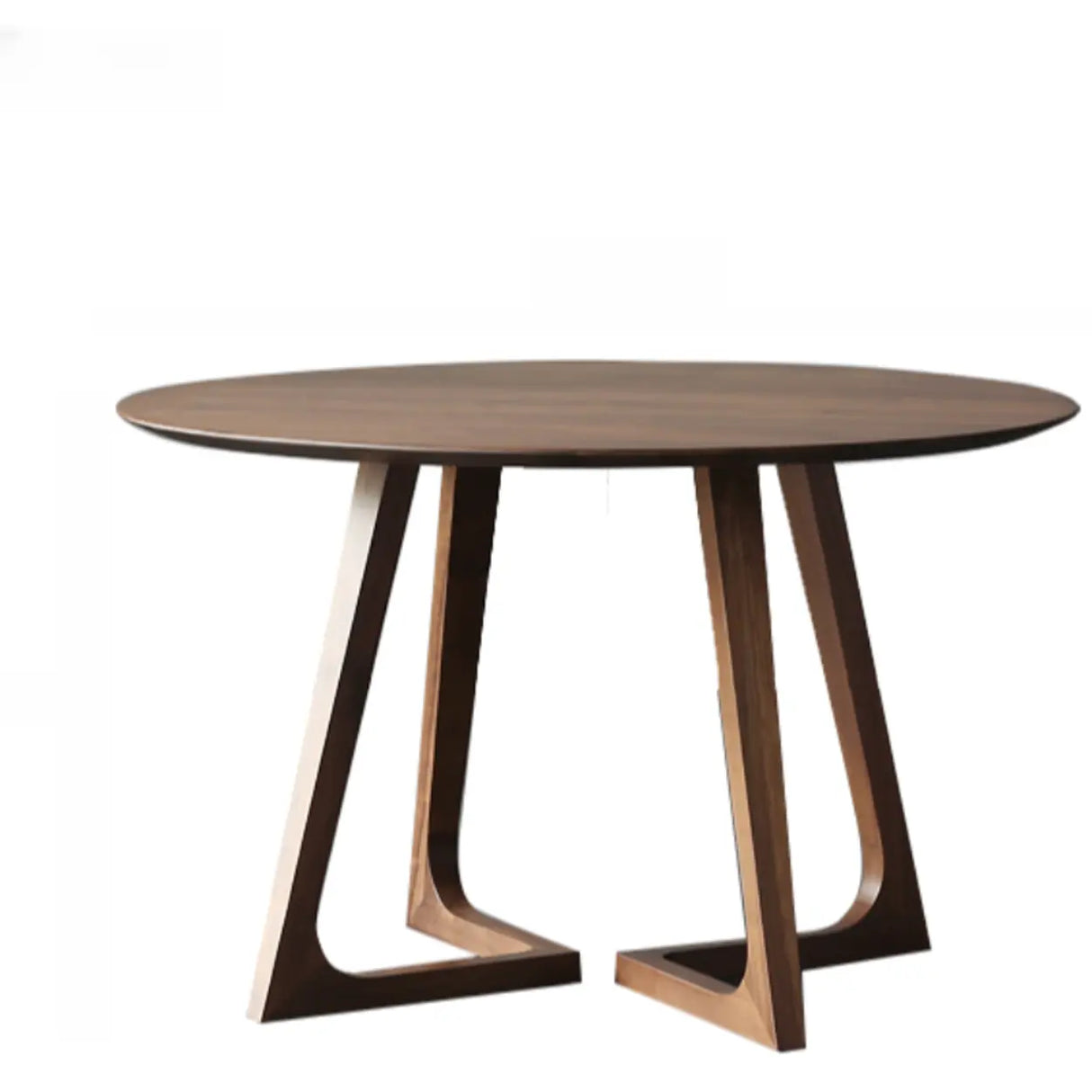 Brown Round Timber Wooden Boardroom Desk Image - 5