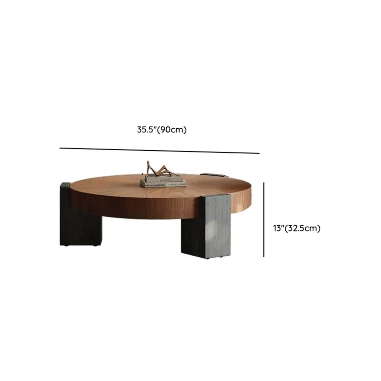 Brown Round Wood Nesting Coffee Tables with Three Leg 
