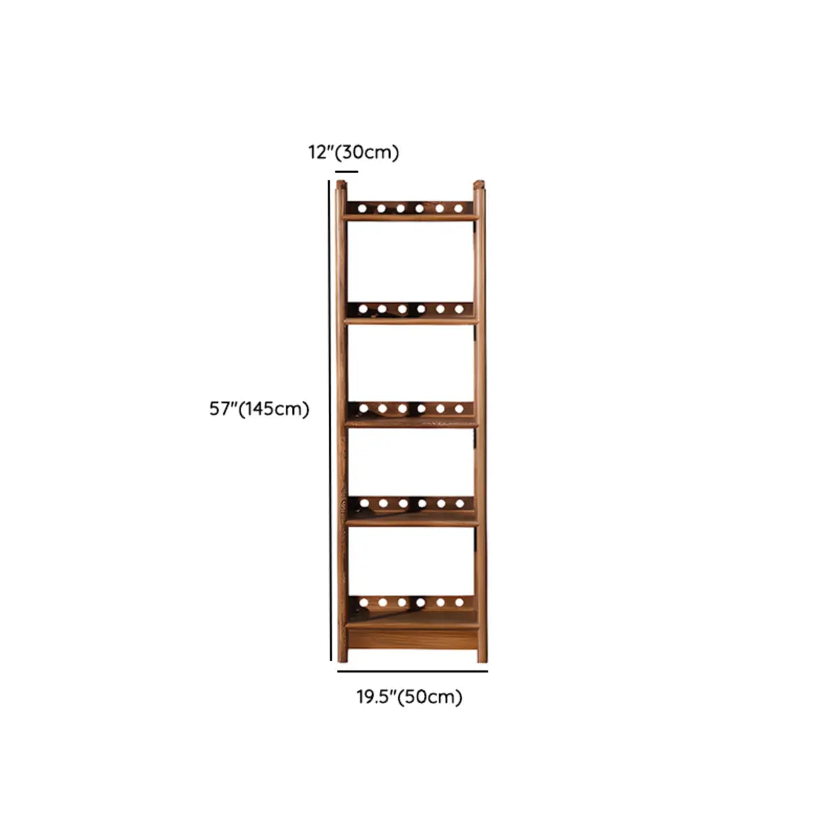 Brown Rustic Open Ladder Multi-tier Display Bookshelf 