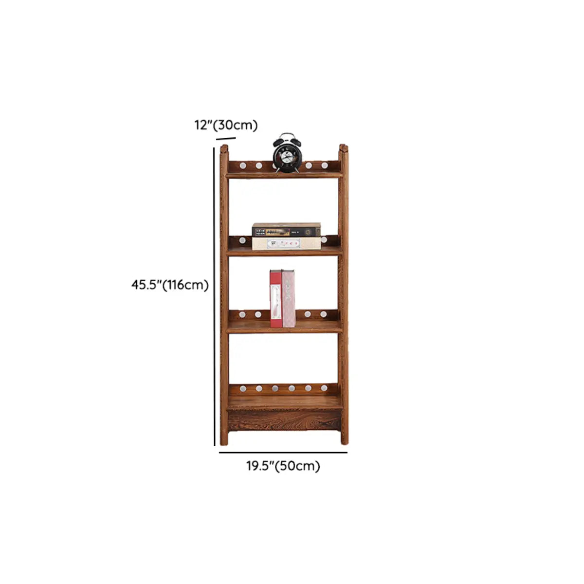 Brown Rustic Open Ladder Multi-tier Display Bookshelf Image - 14