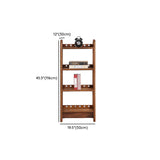Brown Rustic Open Ladder Multi-tier Display Bookshelf Image - 14