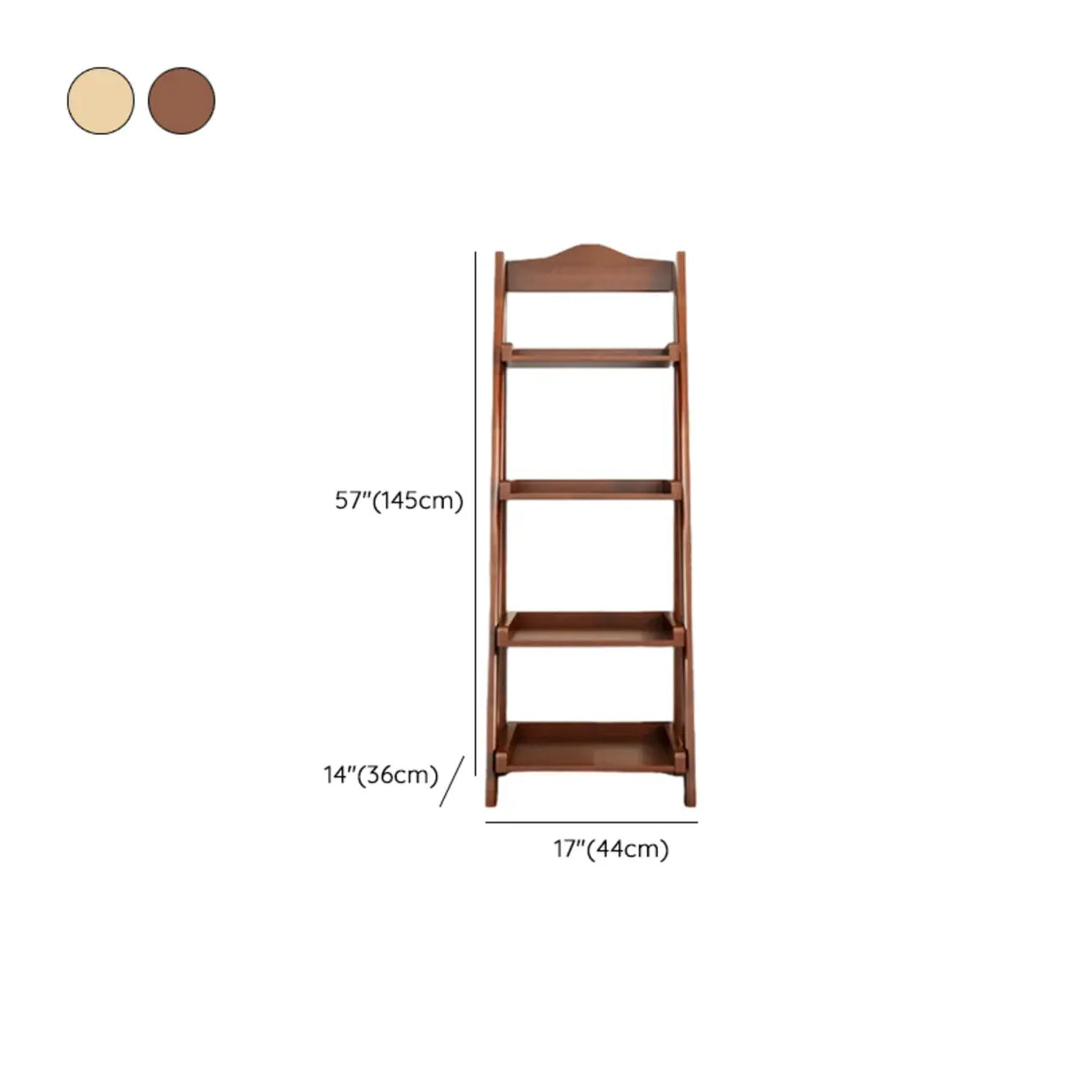 Brown Rustic Vertical Ladder Wood Display Bookshelf 