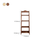 Brown Rustic Vertical Ladder Wood Display Bookshelf #size