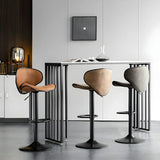 Brown Saddle Fabric Adjustable Swivel Bar Stool 32 Inch Image - 2