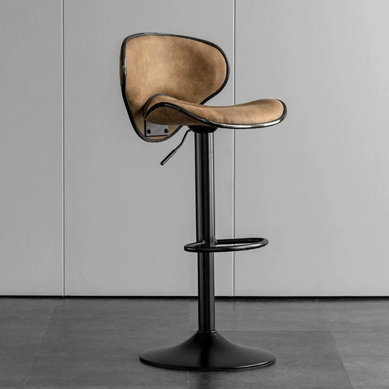 Brown Saddle Fabric Adjustable Swivel Bar Stool 32 Inch Image - 3