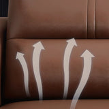Brown Scratch Resistant Faux Leather Reception Sofa Image - 11