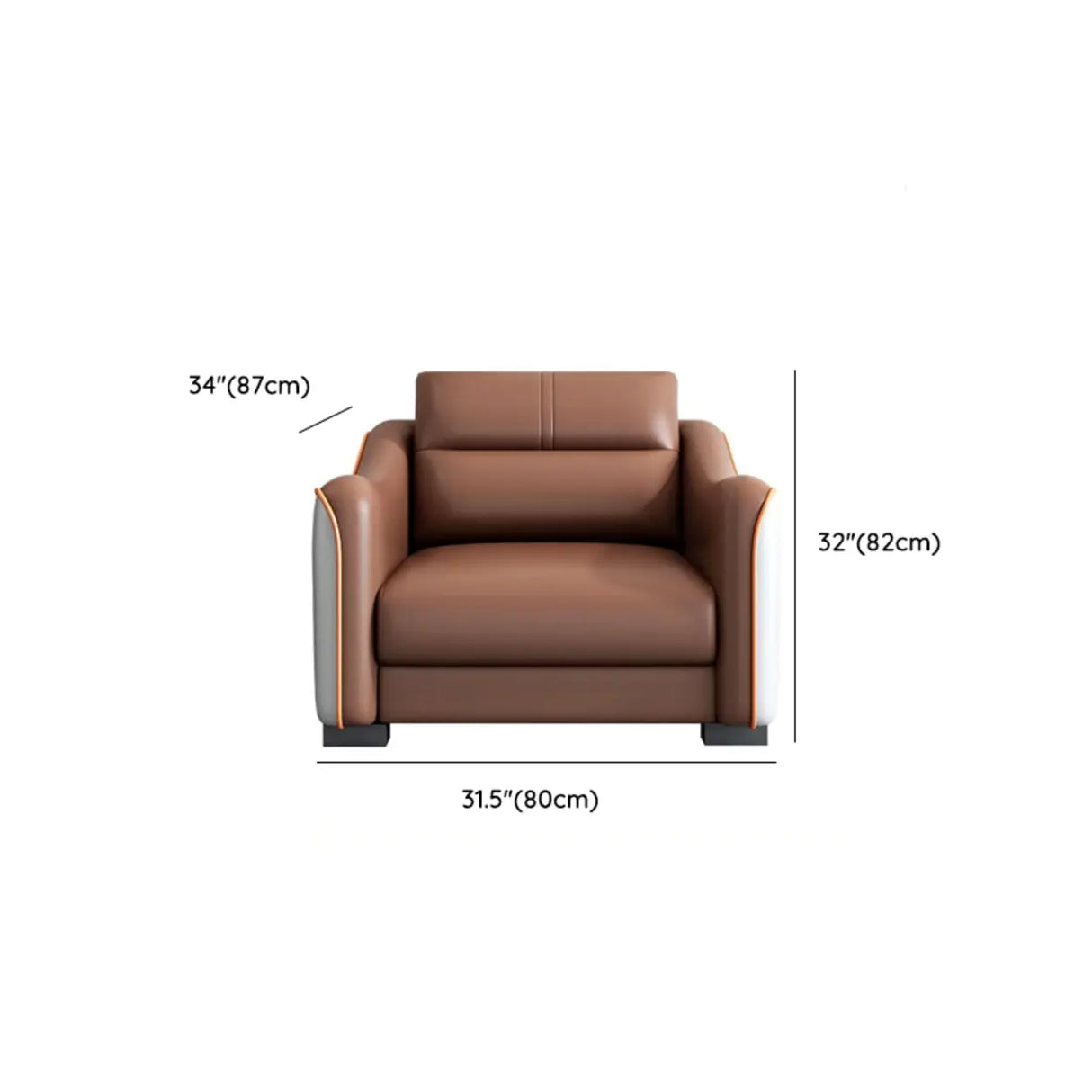 Brown Scratch Resistant Faux Leather Reception Sofa 