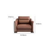 Brown Scratch Resistant Faux Leather Reception Sofa #size