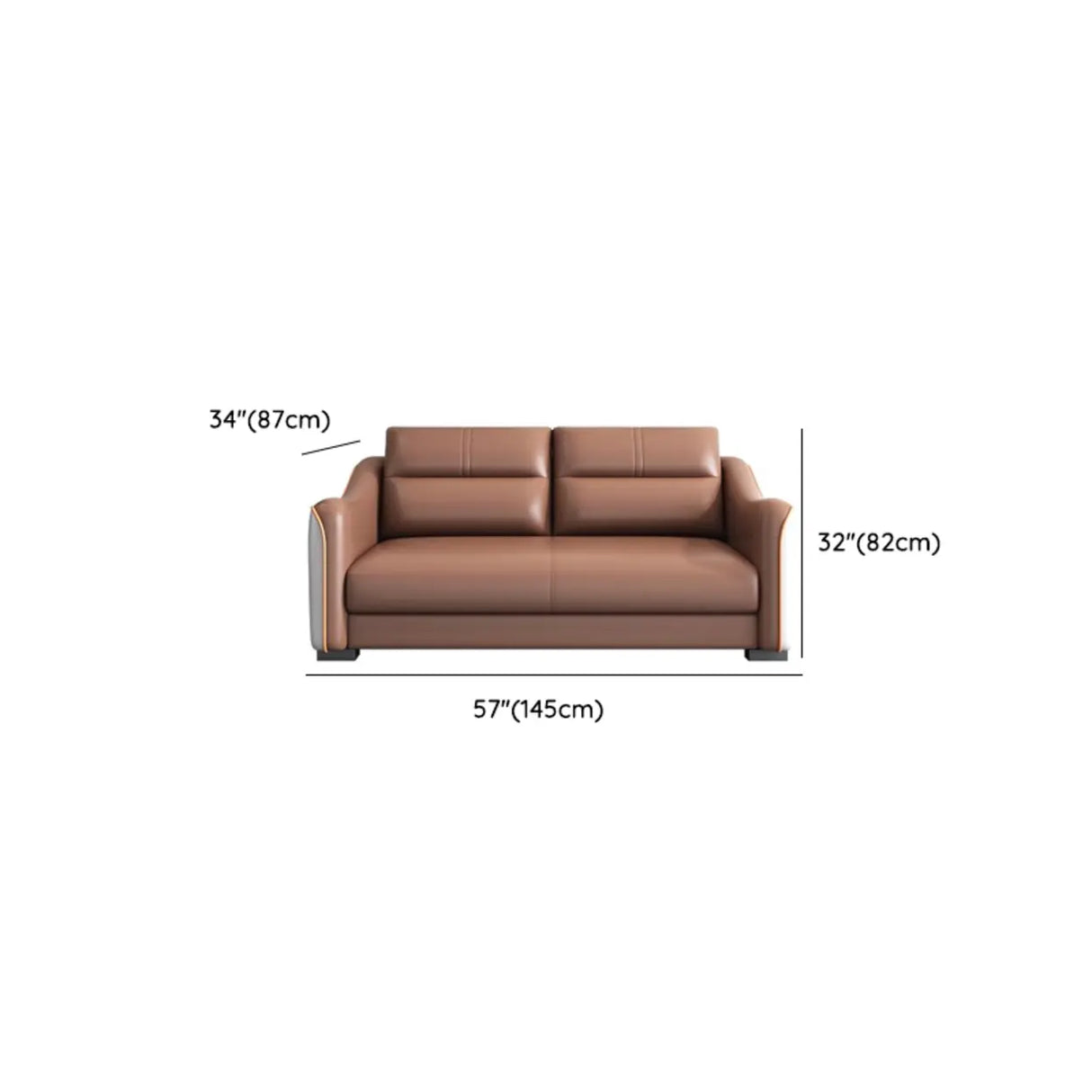 Brown Scratch Resistant Faux Leather Reception Sofa Image - 19