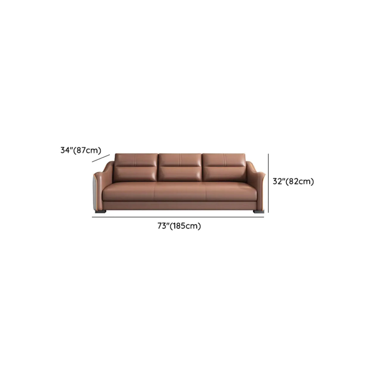 Brown Scratch Resistant Faux Leather Reception Sofa Image - 20