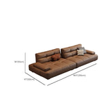 Brown Scratch Resistant Leather Pillow Extra Deep Sofa Image - 15