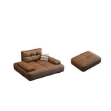 Brown Scratch Resistant Leather Pillow Extra Deep Sofa Image - 6