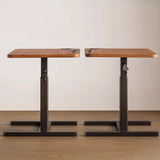  Brown Small Narrow Adjustable Wooden Single Desk Image - 6