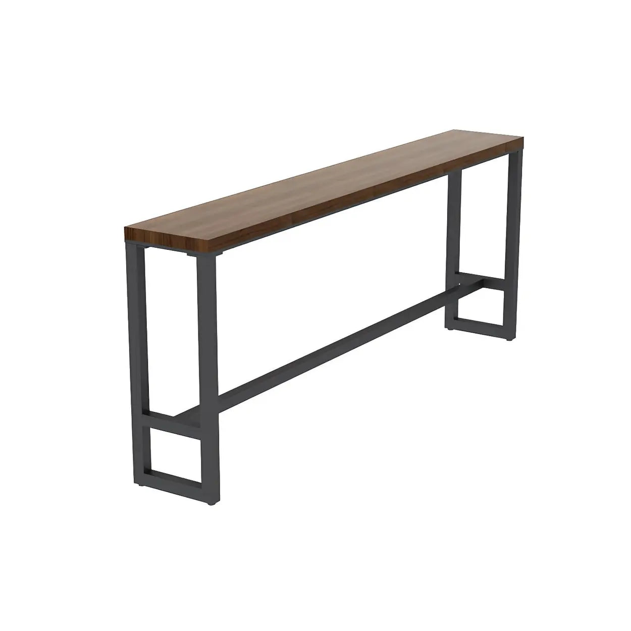 Brown Small Round Wood Metal Tall Bar Table for Gatherings Image - 3