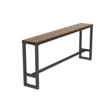 Brown Small Round Wood Metal Tall Bar Table for Gatherings Image - 3