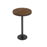 Brown Small Round Wood Metal Tall Bar Table for Gatherings Image - 4