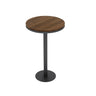 Brown Small Round Wood Metal Tall Bar Table for Gatherings Image - 4