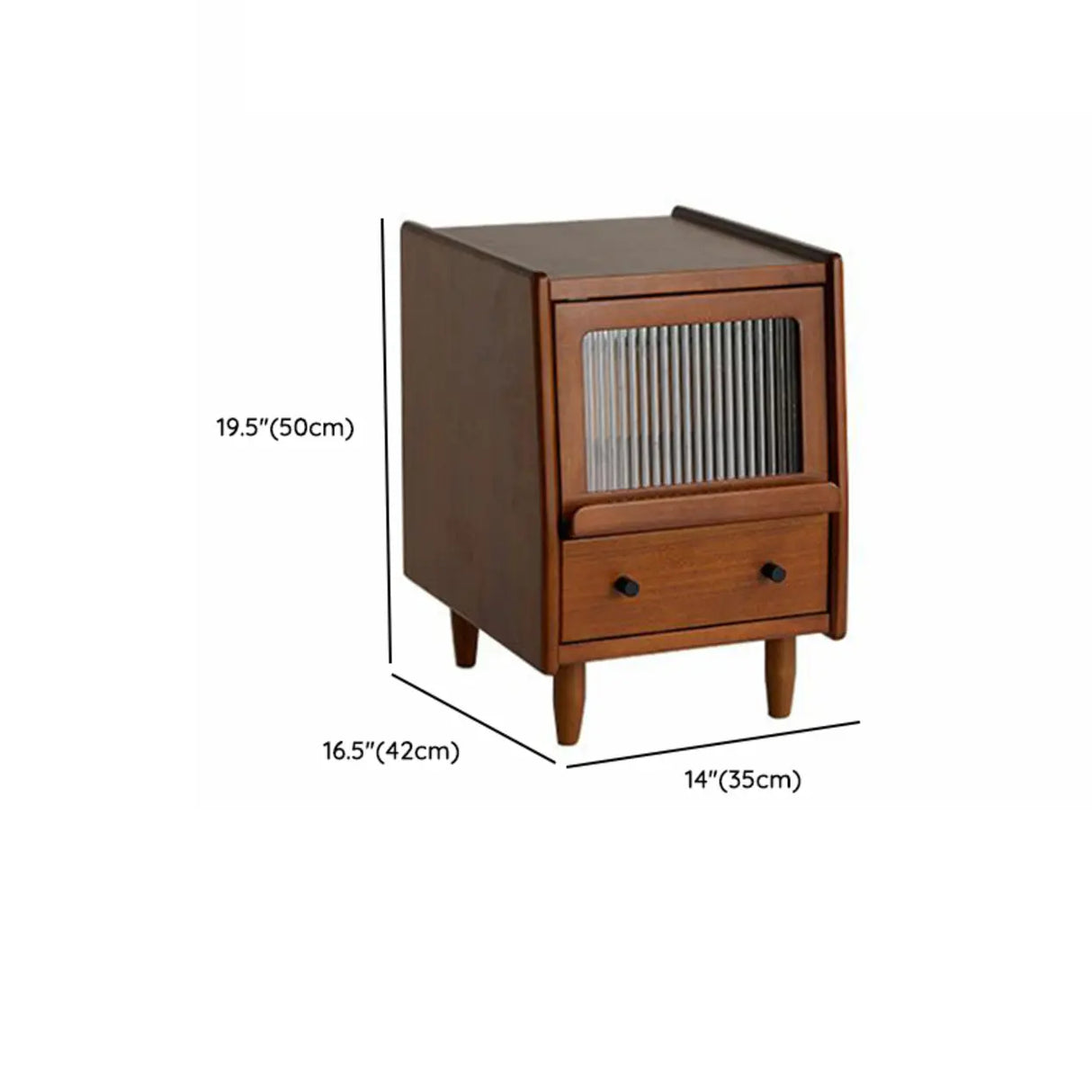 Brown Solid Wood Drawer Short Height Kids Nightstand Image - 13
