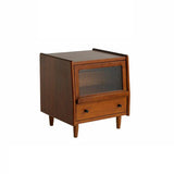 Brown Solid Wood Drawer Short Height Kids Nightstand Image - 3