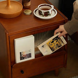 Brown Solid Wood Drawer Short Height Kids Nightstand Image - 7