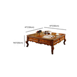 Brown Square Distressed Wood Coffee Table with Storage Image - 11