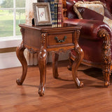 Brown Square Distressed Wood Coffee Table with Storage Image - 5