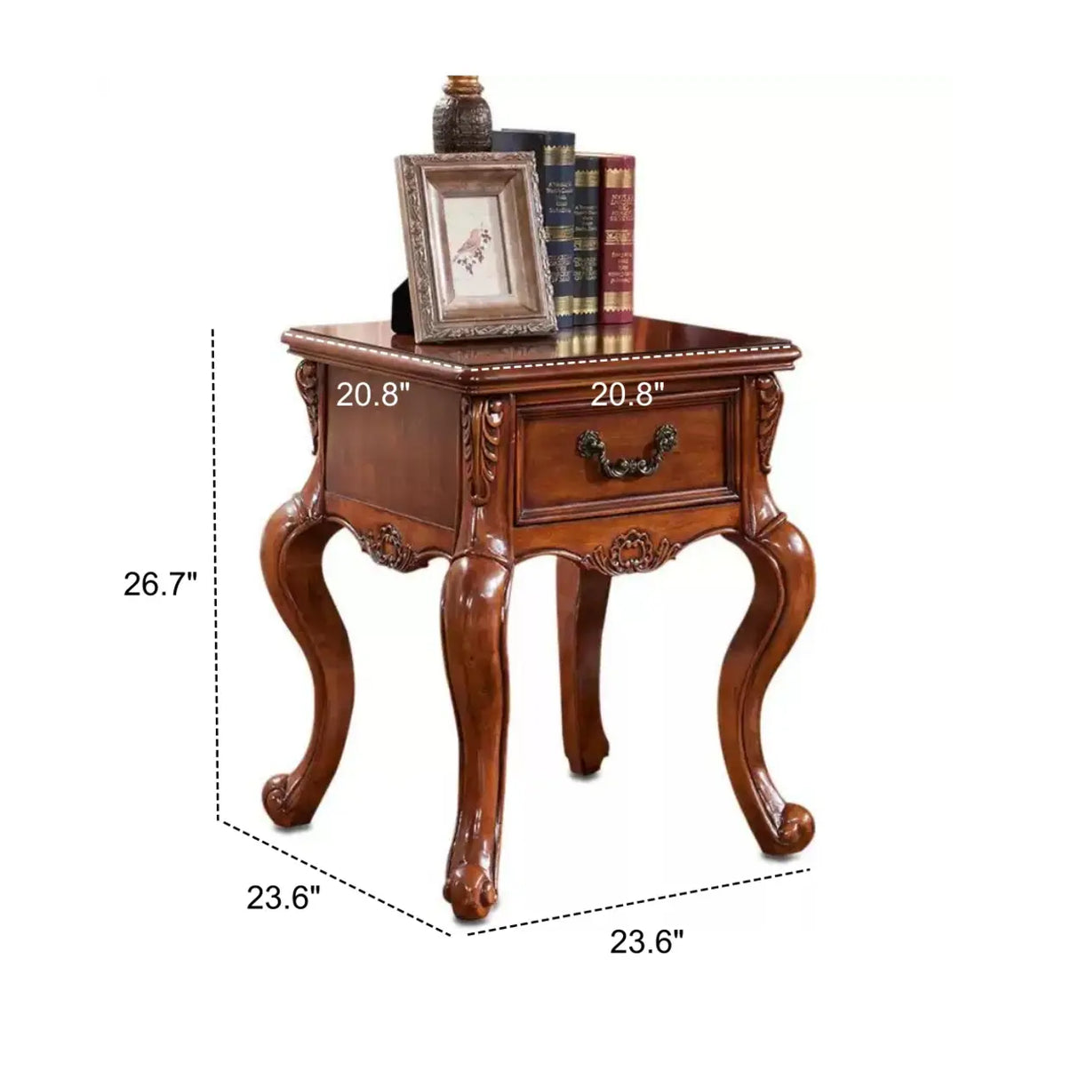Brown Square Distressed Wood Coffee Table with Storage 