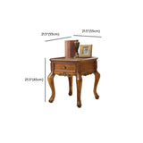 Brown Square Distressed Wood Coffee Table with Storage #size