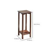 Brown Square Rubberwood Floor Pedestal Plant Stand #size