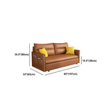Brown Stain Resistant Faux Leather Storage Sofa Bed Image - 10