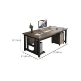 Brown Standard Auburn Wooden Computer Desk with Shelves Image - 12