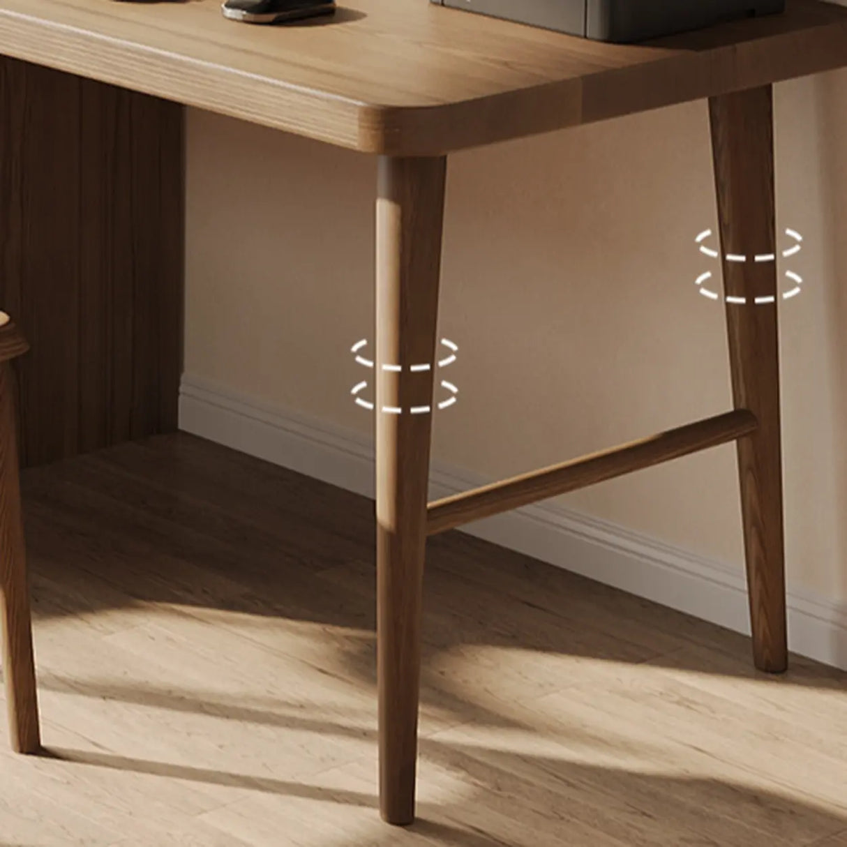 Brown Standard Double Wooden Writing Desk Image - 10