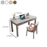 Brown Standard Natural Wooden Desk with Drawers  Image - 14