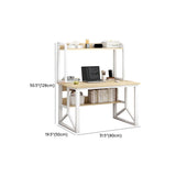 Brown Standard Sled Wooden Desk with Shelves and Hutch #size