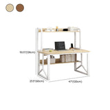Brown Standard Sled Wooden Desk with Shelves and Hutch Image - 17