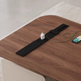 Brown Standard Walnut Wooden Desk with Drawers Image - 10